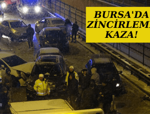 Bursa’da, buzlanan yolda 11 araç kazaya karıştı