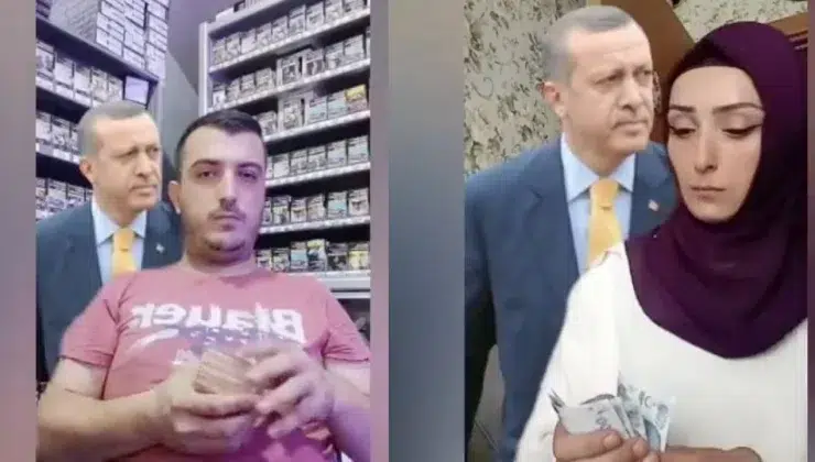 Cumhurbaşkanı Erdoğan’ın fotoğrafıyla para sayma videosu çeken kişiler hakkında soruşturma başlatıldı