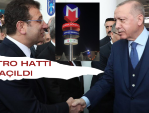 Cumhurbaşkanı Erdoğan’ın “Biz yaptık” dediği metro hattına İBB tarafından “M” tabelası asıldı