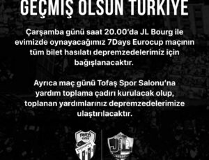 Frutti Extra Bursaspor, maç hasılatını depremzedelere bağışlayacak
