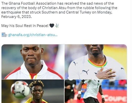 Gana Futbol Federasyonu’ndan Atsu için taziye mesajı