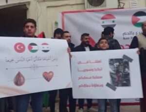 Gazze’de Türk ve Suriyeli depremzedeler için kan bağışı kampanyası