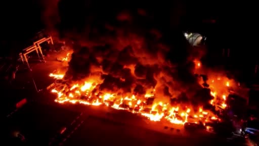 İskenderun Limanı’ndaki yangın böyle görüntülendi