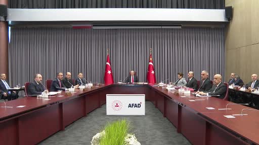 Kabine Toplantısı, Cumhurbaşkanı Recep Tayyip Erdoğan başkanlığında AFAD merkez binasında başladı