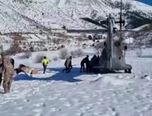 Mehmetçik Kahramanmaraş’ın köylerinden helikopter ile tahliye yapıyor