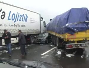 Bolu’da zincirleme trafik kazası: Ankara istikametinde TEM Otoyolu trafiğe kapandı