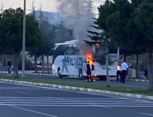 Nevşehir’de 38 yolcunun bulunduğu otobüste yangın çıktı