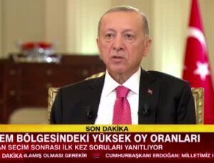 Cumhurbaşkanı Erdoğan:”Bizim önde olduğumuzu bal gibi bildikleri halde Kılıçdaroğlu ve şürekası kendi seçmenini dahi aldatmaktan utanmıyorlar”