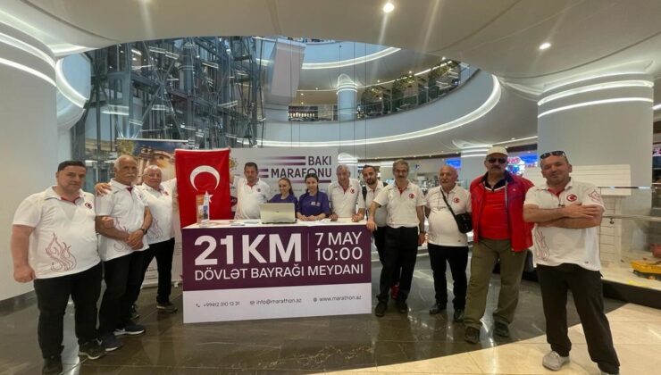 Erzurumlu maratoncular Bakü’de koştu