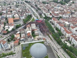 Millet İttifakı’nın Bursa mitingi dron ile havadan görüntülendi