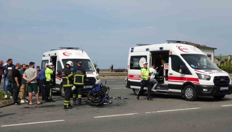 Ordu’da motosiklet ile otomobil çarpıştı: 2 yaralı