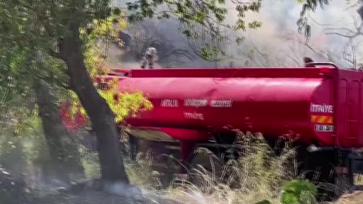 Antalya’da konteyner yangını ormanlık alana sıçradı