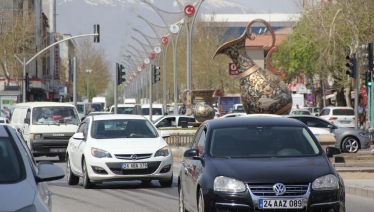 Erzincan’da trafiğe kayıtlı araç sayısı 66 bin 969 oldu
