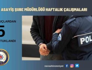 Nevşehir’de UYAP aranması bulunan 5 şahıs tutuklandı
