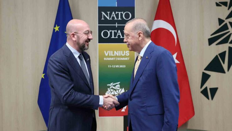 Cumhurbaşkanı Erdoğan, AB Konseyi Başkanı Michel ile bir araya geldi