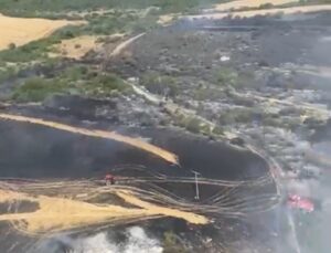Gelibolu’da 1 hektar tarım arazisi yanarak kül oldu