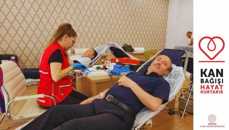 Kütahya İl Milli Eğitim Müdürlüğü personelinden kan bağışı kampanyasına destek