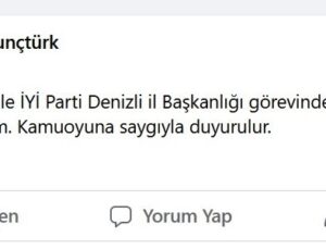 İYİ Parti İl Başkanı Özer Tunçtürk görevinden istifa etti
