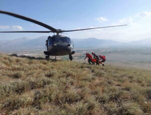 Maden araştırması yaparken yaralanan jeoloji mühendisi helikopterle kurtarıldı