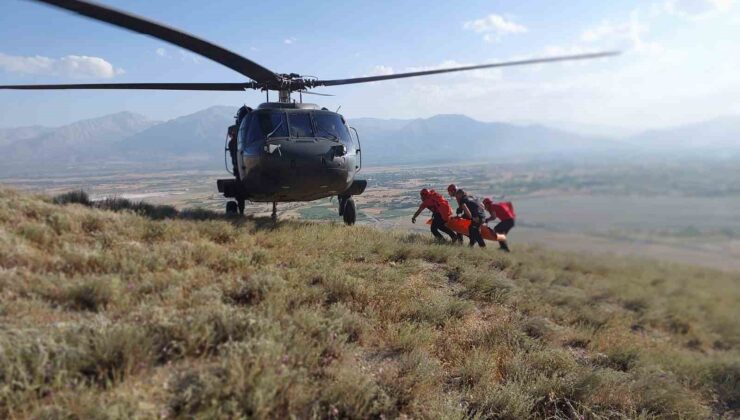 Maden araştırması yaparken yaralanan jeoloji mühendisi helikopterle kurtarıldı
