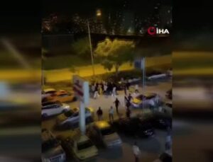 Ankara’da düğün çıkışı yaşanan kavga kameraya yansıdı
