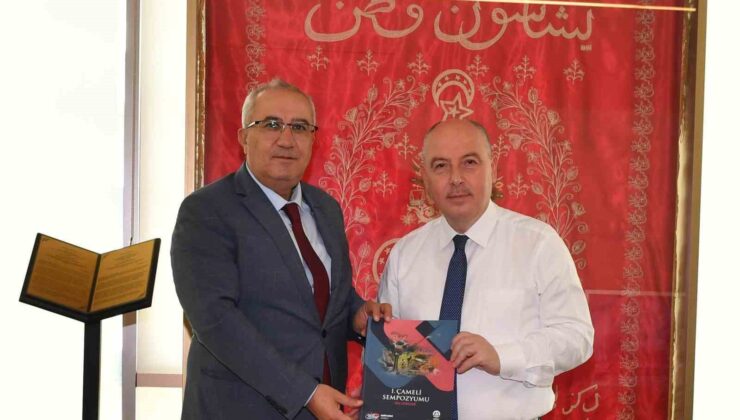 Başkan Arslan, Vali Coşkun’a Çameli Sempozyumu kitabını takdim etti