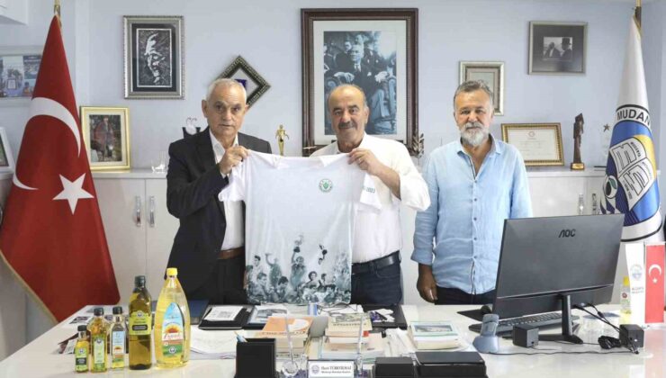 Bursaspor Başkanı Recep Günay, Mudanya Belediye Başkanı Hayri Türkyılmaz’ı ziyaret etti