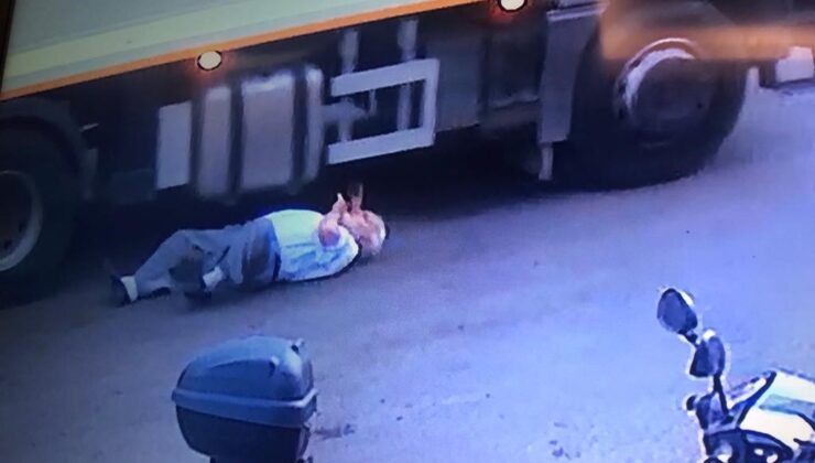 Çöp kamyonunun üzerinden geçip sürüklediği yaşlı adam ağır yaralandı
