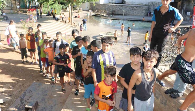 Diyarbakır’da süs havuzuna giren çocuklar olimpik havuza götürüldü