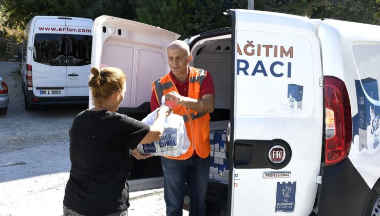 Kuşadası Belediyesi çocuklar için 6 ayda 41 bin 456 litre süt desteği sağladı