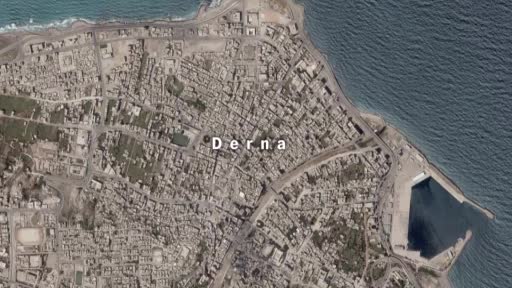 Libya’daki sel felaketinin boyutu uydudan görüntülendi