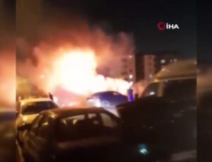 Maltepe’de çocukların torpille oyunu yangına neden oldu: 2 otomobil yandı