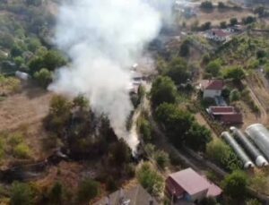 Safranbolu’da 2 ayrı yangın helikopterlerinde müdahalesi ile söndürüldü