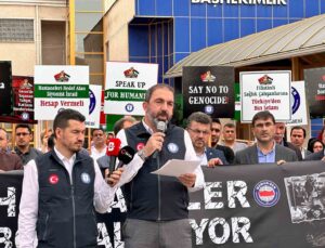 Bursa’da sağlık çalışanları Filistin için tek yürek oldu