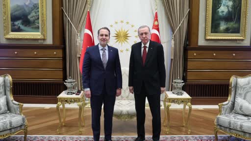 Cumhurbaşkanı Erdoğan, Yeniden Refah Partisi Genel Başkanı Fatih Erbakan’ı kabul etti