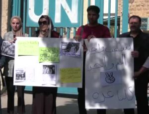 Feminist gruplardan BM ofisi önünde İsrail protestosu