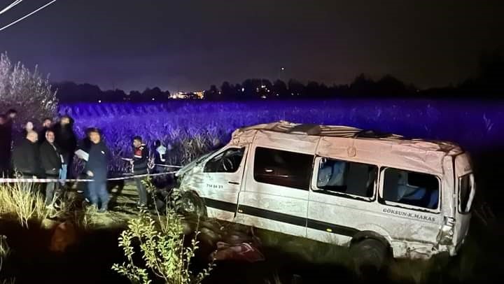 Kahramanmaraş’ta yolcu minibüs takla attı: 1 ölü, 13 yaralı