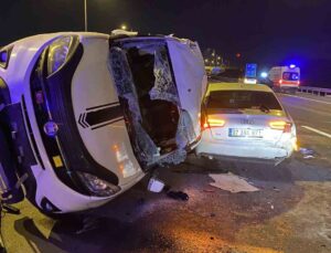 Kuzey Marmara Otoyolu’nda 3 araç birbirine girdi: 2’si ağır 9 yaralı