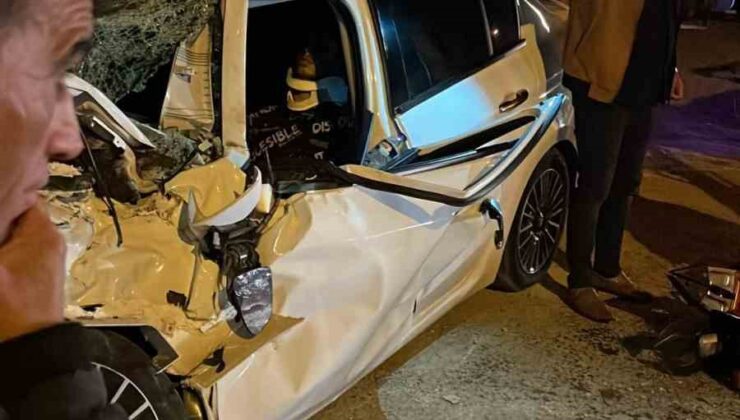 Silivri’de beton mikseri ile otomobil çarpıştı: 1 yaralı