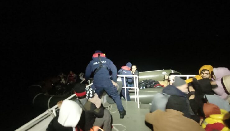 Ayvalık’ta Yunan unsurlarınca Türk karasularına itilen 42 göçmen kurtarıldı
