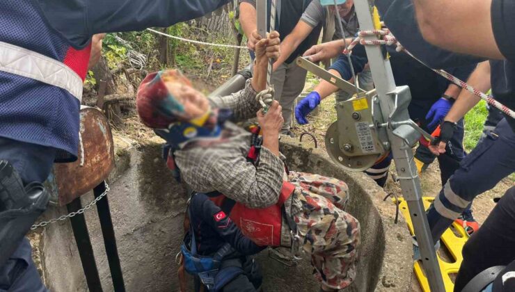 Kuyuya düşen yaşlı kadın itfaiye ekiplerince kurtarıldı