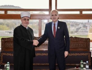 TBMM Başkanı Kurtulmuş, Bosna Hersek İslam Birliği Reisul Uleması Hüseyin Efendi Kavazoviç ile görüştü