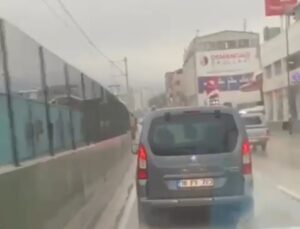 Ambulansa yol vermeyen trafik magandası kamerada