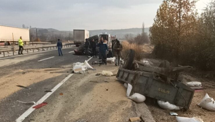 Kamyon traktöre çarptı: 1 ölü