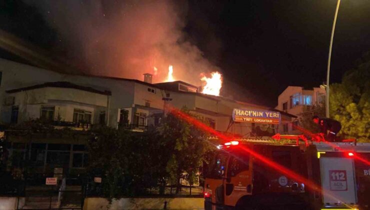 Marmaris’te korkutan yangın: Geceyi alevler aydınlattı