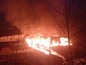 Sinop’ta kereste fabrikasında yangın