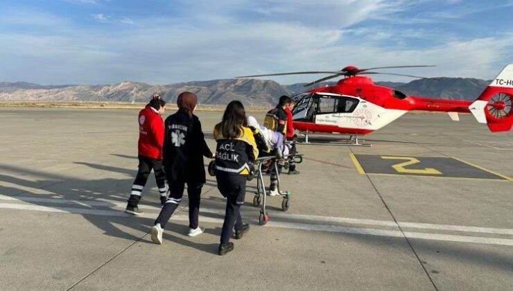 Şırnak’taki hasta ambulans helikopterle Şanlıurfa’ya sevk edildi