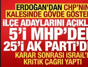 Erdoğan, İzmir İlçe Belediye lider adaylarını duyurdu! 5’i MHP’den 25’i AK Parti’den…