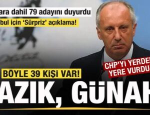 Muharrem İnce, Ankara dahil 79 adayını duyurdu! İstanbul için ‘Sürpriz’ açıklama!