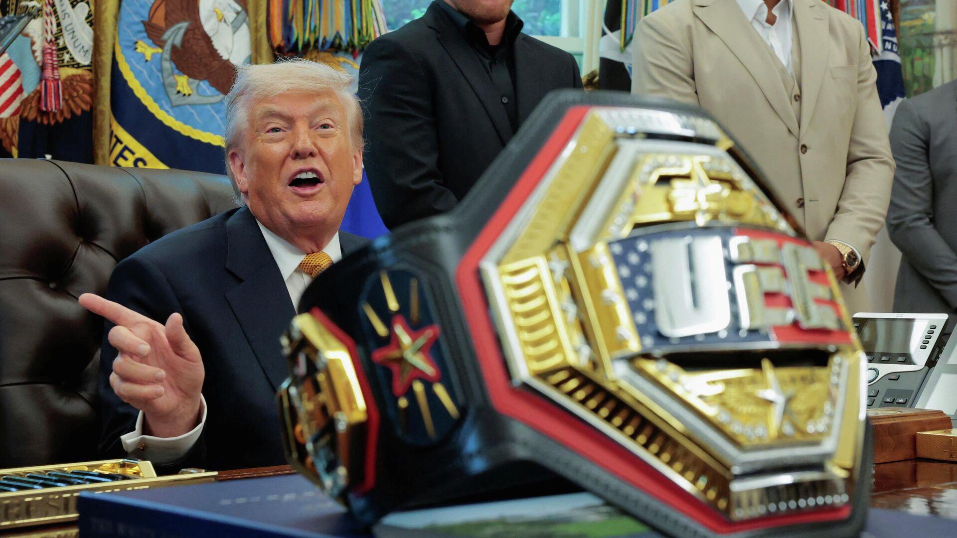 ABD Başkanı Trump'ın Beyaz Saray'da dev UFC organizasyonunu görselleri ve